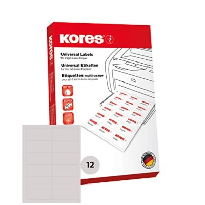 Image de Kores Etiquettes universelles 10,5 x 4,8 cm 100 feuilles A4 Blanc