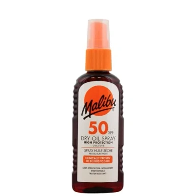Image de Malibu Dry Oil Spray SPF50 Huile de protection solaire bronzante 100 ml