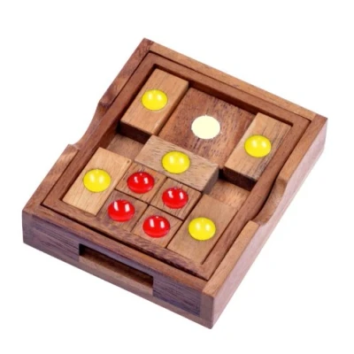 Image de LOGOPLAY Khun Phan Jeu de Glisse réflexion d&#039;énigmes Patience logique en Bois S 9,5 x 8 2 cm