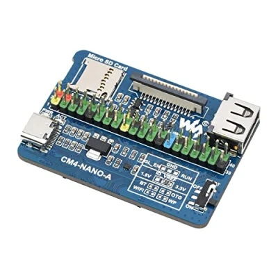 Image de Waveshare Nano Base Board (A) pour Raspberry Pi Compute Module 4, Même Taille Que CM4, avec 1xRaspberry 40PIN GPIO, 1xUSB 2.0 Type A, 1xMIPI CSI 2 Port, 5V/2.5A USB C Interface d&#039;alimentation