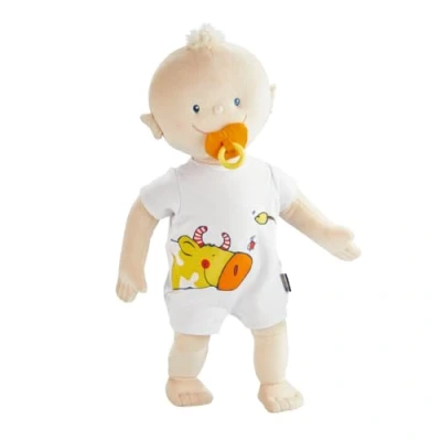 Image de HABA Krümel 1759294001 Poupée Beige avec tétine magnétique et Body à Changer Presque Aussi Grand qu&#039;un Vrai bébé Cadeau de Naissance