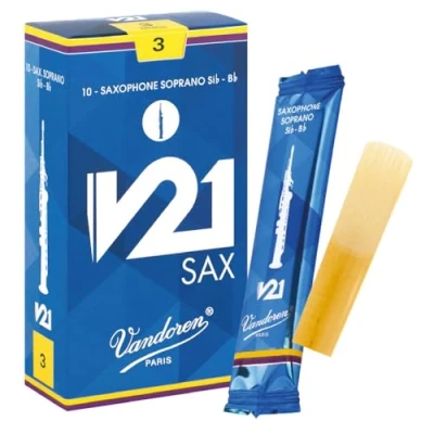 Image de Boite de 10 anches Vandoren série V21 pour Saxophone Soprano Force 3