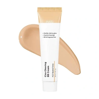 Image de PURITO crème BB Cica Clearing, #13 Neutral Ivory, 1 fl.oz/30 ml, végétalienne, fond de teint, non testé sur les animaux