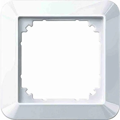 Image de Merten 389119 Cadre de Plaque Doigt pour Prise Simple/Interrupteur Blanc Polaire Brillant 1 m