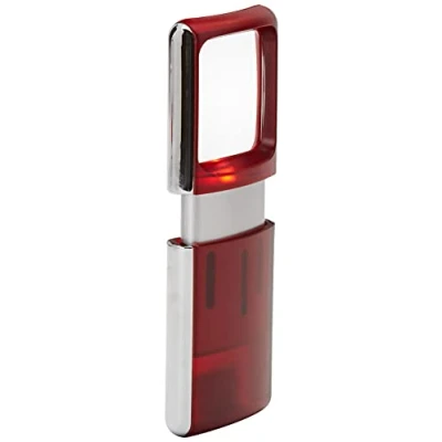 Image de Wedo 2717502 Loupe rectangulaire à éclairage LED Rouge