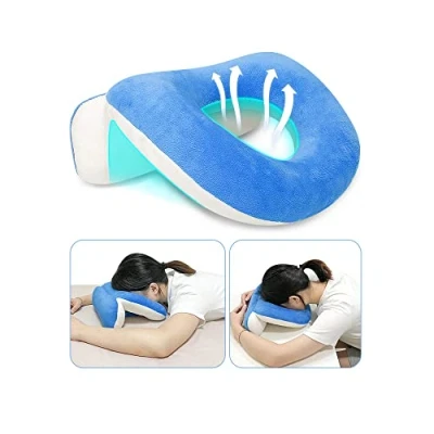 Image de Oreiller Visage vers Le Bas après Une Chirurgie oculaire sujette à la vitrectomie Retina équipement de récupération en Forme Beignet Massage pour tête (Bleu)