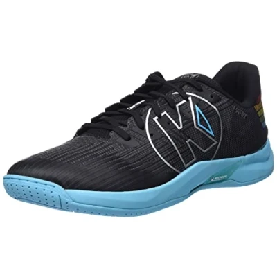Image de Kempa Attack Two 2.0 Square Chaussures de Sport, Handball, Fitness, Course, Sport Mesh Noir/Arc en Ciel Taille 44 EU (9,5 UK)