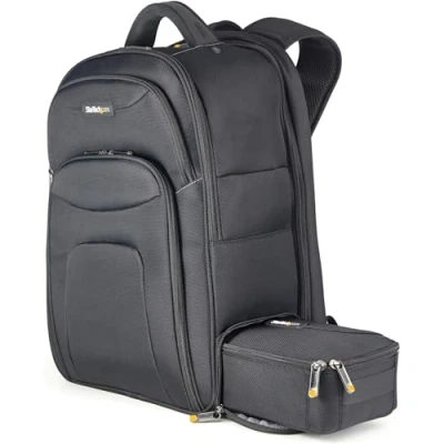 Image de StarTech.com Sac à Dos Ordinateur Portable 17,3 pouces avec Compartiment Amovible pour Accessoires PC Pro High Tech en Nylon Résistant Ergonomique, tous Déplacements (NTBKBAG156)