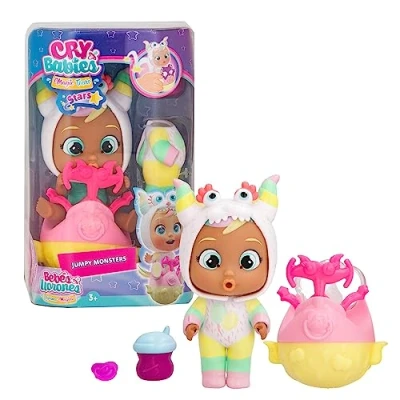 Image de Cry Babies Magic Tears Jumpy Monsters, Stars Nunu, Poupée à Collectionner avec Pyjama Monstre, Jouet Filles et Enfants +3 Ans