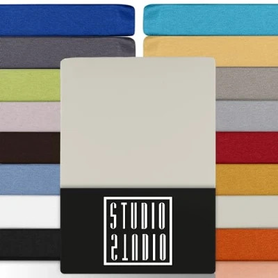 Image de STUDIO Basic Drap Housse 180x200 cm, 100% Coton peigné, certifié Oeko TEX 100, qualité de Marque, Matelas 180 x 200 jusqu&#039;à 25 Neige