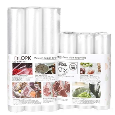 Image de Sacs sous Vide Pack de 6 Packs 20 x 300cm et 28 Compatible avec n&#039;importe quelle scelleuse pour la maison,Certification sécurité alimentaire Appareil