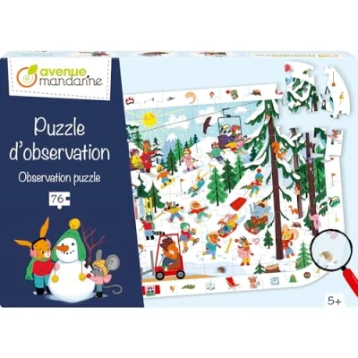 Image de Avenue Mandarine PU028C Un Puzzle d&#039;Observation &#039;&#039;Cherche et Trouve&#039;&#039; de 76 pièces Poster inclus A partir 5 ans, Thème Vie à la montagne