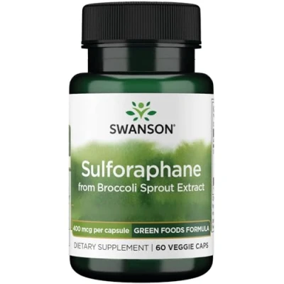 Image de Swanson, Broccoli Sprout Extract (Extrait de Pousses Brocoli), avec Sulforaphane, 60 Capsules végétaliennes, Testé en Laboratoire, Végétarien, Sans Soja, Gluten, OGM