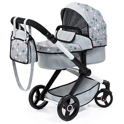 Image de Bayer Design 17007AA Landau pour poupée Xeo, Poussette Poupon, réglable en Hauteur, poignée réversible, Convertible, Sac