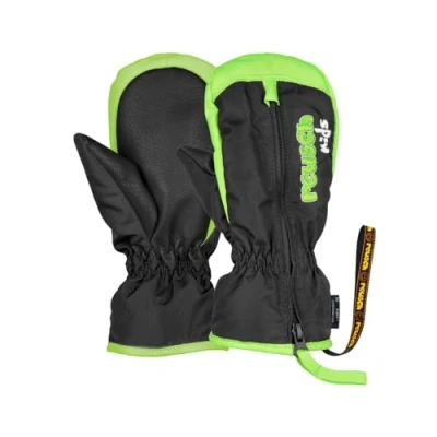 Image de Reusch Ben Mitten Gants Mixte bébé, Noir/Vert Fluo, IV