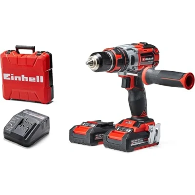 Image de Einhell Professional Perceuse Visseuse à percussion sans fil TP CD 18 Li i BL Power X Change (Li ion, V, moteur charbon, Couple 60 Nm) Livré avec 2 Batteries 2,0Ah et Chargeur