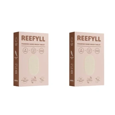 Image de Reefyll, comprimés de recharge savon moussant pour les mains, soluble dans l&#039;eau, ajoutez simplement l&#039;eau une mousse veloutée, parfum tropical noix coco, 3 duo