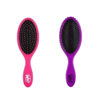 Image de Wetbrush Original Detangler With Ultra Sift Intelliflex Bristles to Gently Separate Knots Ease, Does Not Rip Hair, For All Hair Types, Pink &amp; Purple BUNDLE