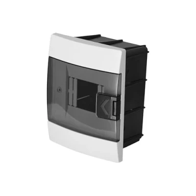 Image de Coffret de Distribution Encastré 1 Rangée pour 4 Modules 104x140x173 mm IP40 Blanc Boîtier Électrique en ABS Installations Intérieures Horoz Electric