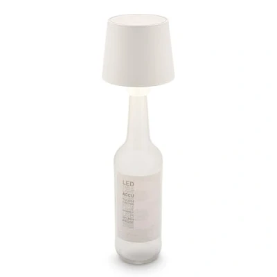 Image de BRILONER lampe bouteille LED sans fil, tactile, à intensité variable, couleur de lumière blanche chaude, chevet salon poser, 10,5x11,5 cm, blanc
