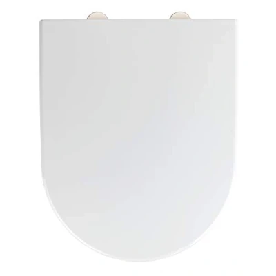 Image de WENKO Abattant WC avec frein de chute Exclusive Fixation facile en inox Fermeture silencieuse Anti rayure et hygiènique Idéal usage fréquent Duroplast 38 x 46 cm Blanc