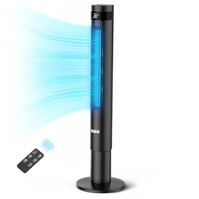 Image de YASHE 43&#039;&#039; Colonne Ventilateur, Ventilateur Silencieux 28dB, Climatiseur Oscillant à 85 avec, Tour avec télécommande, Minuterie 12h, 3 Vitesses Modes de Vent