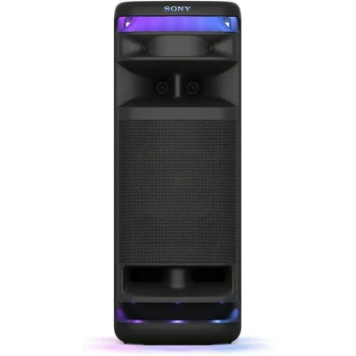 Image de SONY ULT Tower 10 Power Sound Enceinte Festive Party Box Ultra Puissante, Bluetooth, Modes Deep Bass &amp; Attack Bass, Eclairage 360, Micro sans Fil Inclus, Facile à déplacer, Roues pivotantes Noir