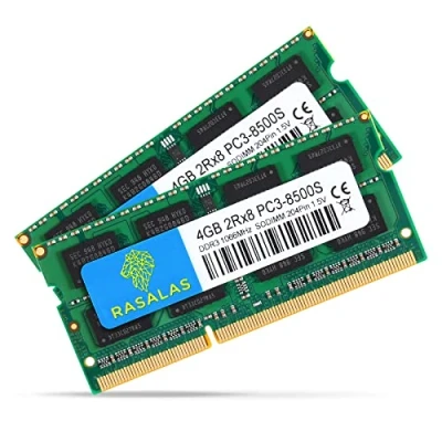 Image de Rasalas 8GB Kit (2 x 4GB) PC3 8500S 1067MHz 1066MHz DDR3 204Pin CL7 1.5V d&#039;ordinateur Portable Mémoire RAM