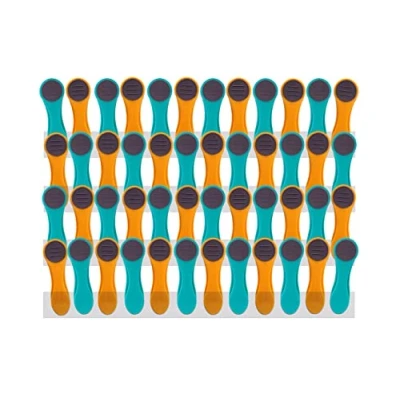 Image de Lot de 48 pinces à linge avec ressorts en acier inoxydable Soft Grip Touch Softtouch Turquoise, Jaune, Gris