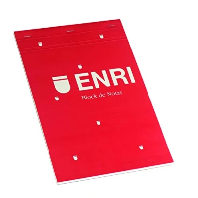 Image de Bloc notes A4 ENRI Lot de 5 Couverture rigide rouge 80 feuilles blanches Mixte