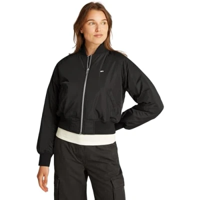 Image de Tommy Jeans Essential Jacket Blouson Bomber, Femme, Taille: Small, Black