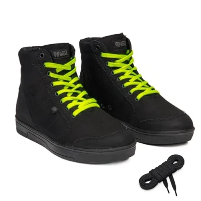 Image de OZONE MOTO Mixte Bateau de Ville Bottes Moto, Noir Fluo Jaune, 45 EU