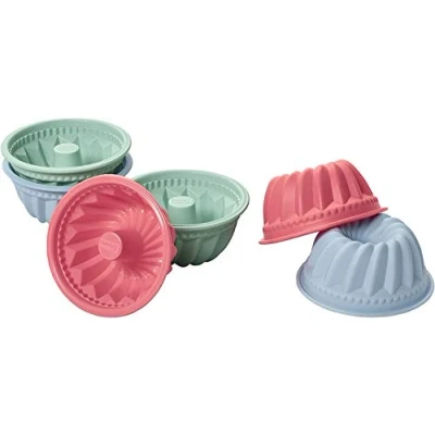Image de Lurch 83018 Mini Gugelhupf Flexer Form , diamètre 7 cm, hauteur 3,5 silicone Multicolore 8 x 8,2 cm Set de 6