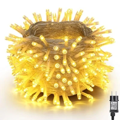 Image de NEXVIN Guirlande Lumineuse Sapin de Noel 20M 200 LED Blanc Chaud Lumiere Noel, Electrique avec Minuterie 8 Modes, Decoration Exterieur et Interieur