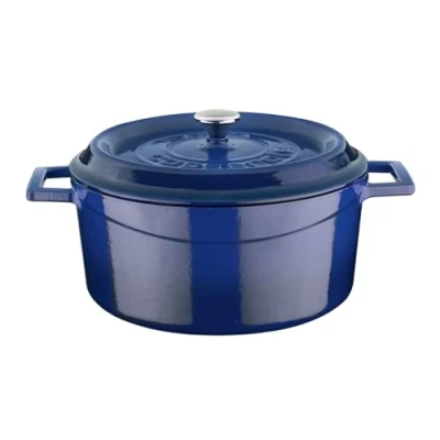 Image de Lava Cookware LV Y TC 24 K2 Plat Rond Diamètre cm, Fonte, Bleu