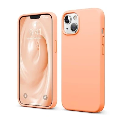 Image de elago Coque Silicone Liquide Compatible avec iPhone 13 (6.1), Case en Premium, Étui Protection Complète Cover Antichoc à 3 Structure, Microfibre Douce Empêche Les Rayures (Saumon)