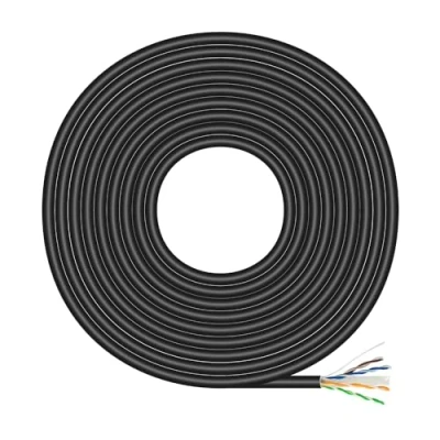 Image de Câble réseau extérieur étanche RJ45 Cat.6 UTP rigide Cca AWG23 Noir 100 m AISENS A135 0675