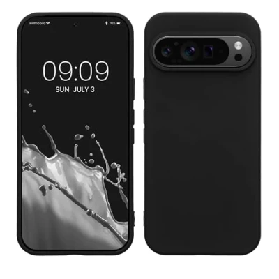 Image de kwmobile Housse Compatible avec Google Pixel 9 / Pro Coque de téléphone Souple et Fine en TPU Silicone Noir
