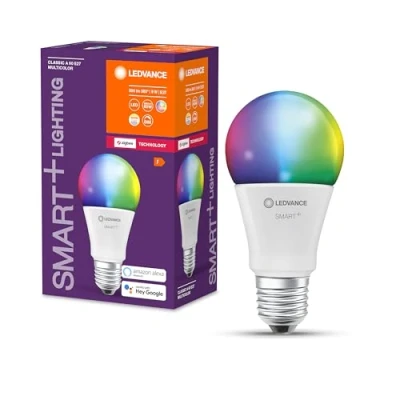 Image de LEDVANCE Lampe Smart+ avec technologie ZigBee, 9W, A60, mat, culot E27, couleur de lumière RGBW réglable, 806lm, paquet 1