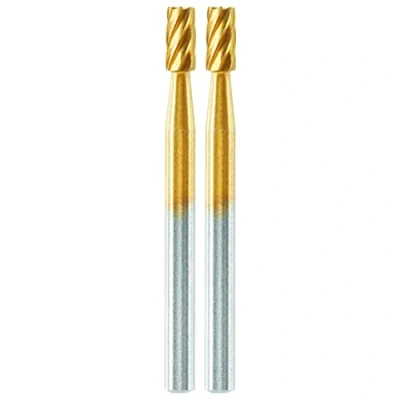 Image de Dremel MAX Mèche de sculpture haute performance (194DM) 2 mèches revêtement titane pour la et gravure, 3,2 mm, durée vie maximale, Multicolore