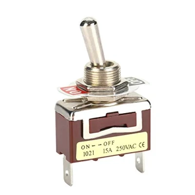 Image de Lot de 5 mini interrupteur à levier, interrupteurs levier 2 broches, positions ON OFF 15 A 250 V avec trou montage 12 mm