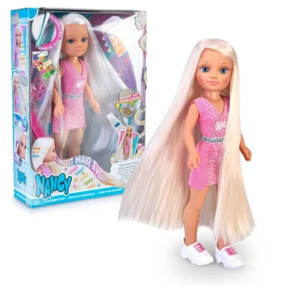 Image de Nancy, Poupée cheveux Extra Longs, 42 cm, tenue super mode, plein d&#039;acc pour le soin des et la coiffure, à partir de 3 ans