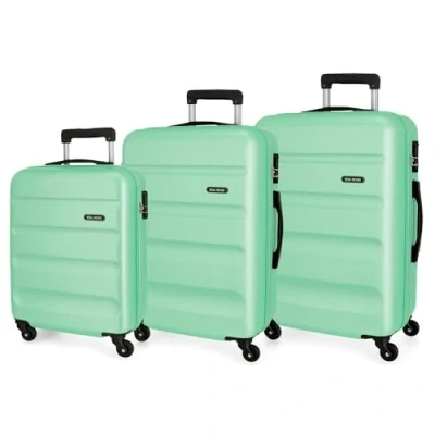 Image de Roll Road Flex Set de Bagages Vert 55/65/75 cms Rigide ABS Serrure à combinaison 182L 4 roues Bagage main