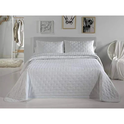Image de Couvre lit Pierre Cardin Blanc C4 105 cm Uni Lavable
