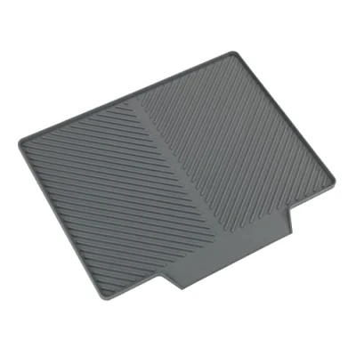 Image de WENKO Tapis d&#039;égouttage Nelia, en caoutchouc à structure rainurée, surface adaptée pour un écoulement optimal de l&#039;eau, extension latérale l&#039;évier, haute qualité, 34 x 3 40 cm, gris 54705100