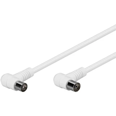 Image de Goobay 67354 Câble de Connexion Coudé Antennes (80 dB), Double Blindage, 2.5 m Longueur