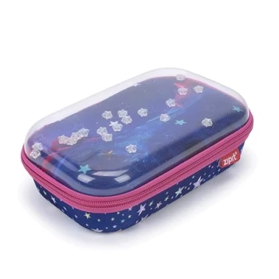 Image de ZIPIT Trousse à Crayons avec Couvercle Transparent pour Filles Boîte Étoiles Fournitures Scolaires Étui Grande Capacité