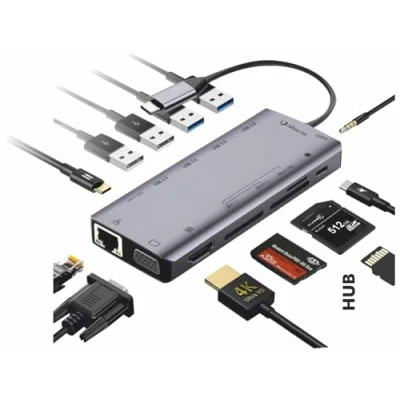 Image de SilverHT 17126 station d&#039;accueil USB 3.2 Gen 1 (3.1 1) Type C Noir Neuf