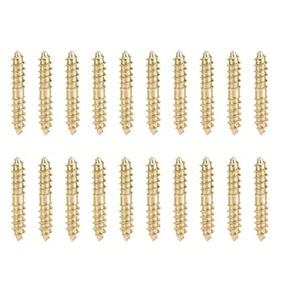 Image de 20 pcs 5 * 30mm Cheville Vis Menuiserie Meubles Connecteur Double Extrémité Tête Pointue Queue Autotaraudeuse Bois Connexion
