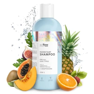 Image de So!Flow Shampoo Nourrissant pour Tous Types de Porosité Cheveux Infusé avec Aloe &amp; Ganoderma Lucidum une Hydratation Profonde et un Cuir Chevelu Sain Équilibré Shampoing Gras